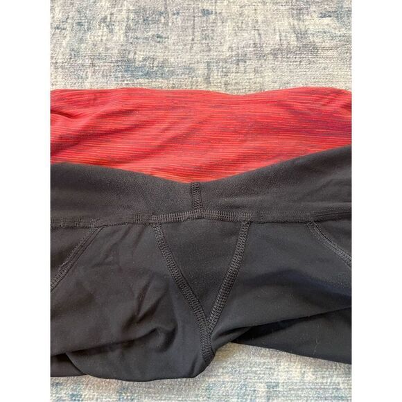 Lululemon Run: For Your Life Crop Deep Coal Gray Wee Are From Space Red Coral 6 - Picture 3 of 5
